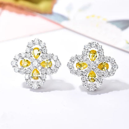 [Elitejewels]LOOP EARRINGS FULL MOTIF DIAMOND 16MM SILVE