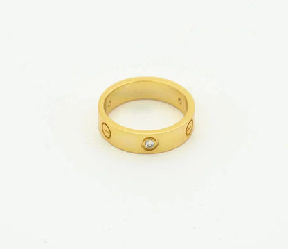 [Elitejewels]LOVE RING 4MM 1 DIAMOND GOLD