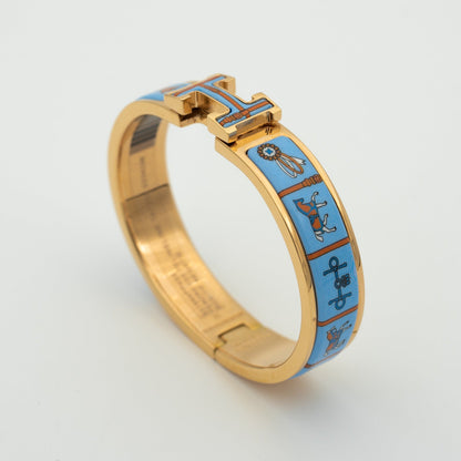 [Everoly JW]H PINK GOLD BRACELET BLUE CERAMIC