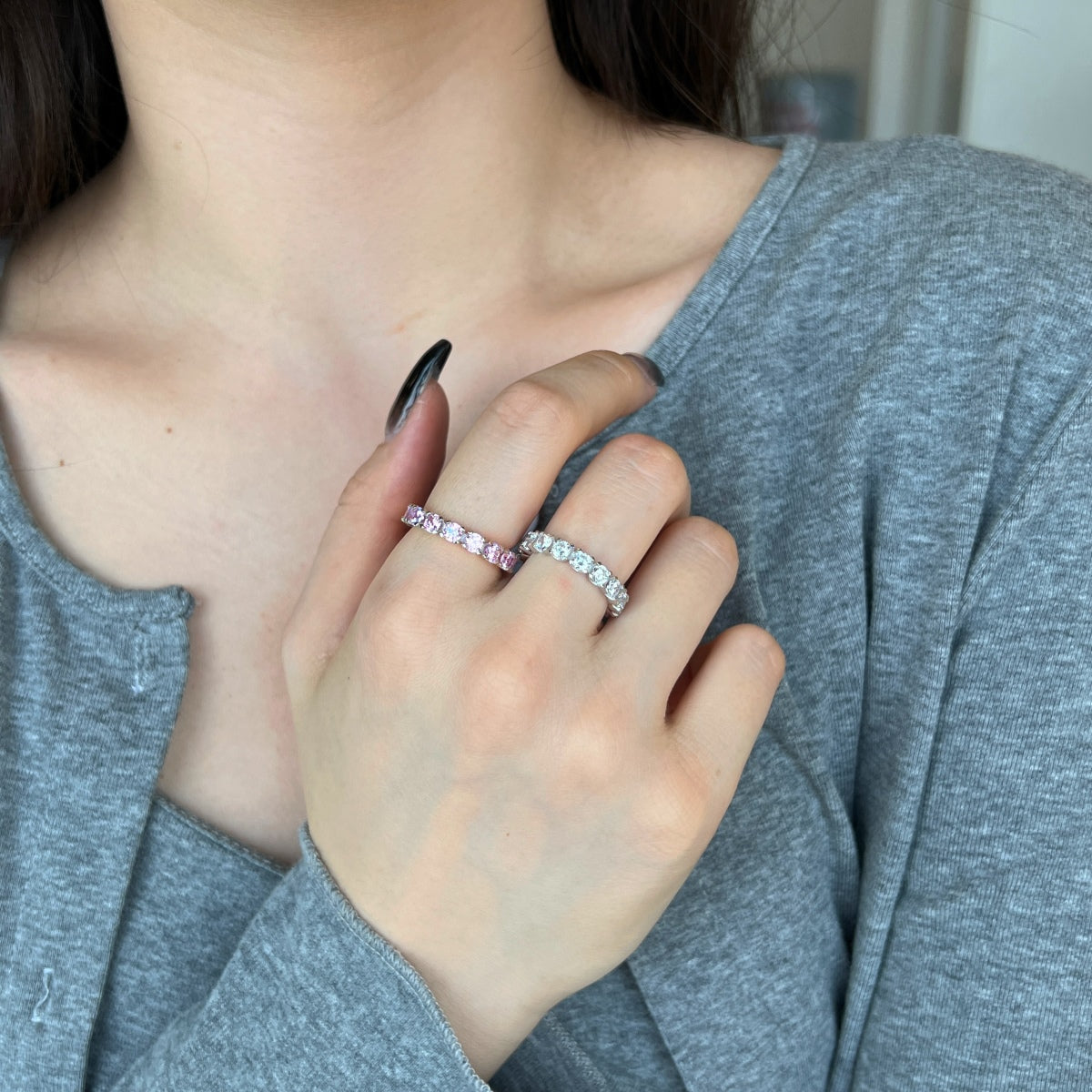[Everoly JW]Eternity-Tennisring mit Rundschliff