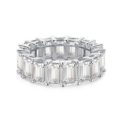[Everoly JW]Eleganter Tennisring im Smaragdschliff mit 0,75 Karat