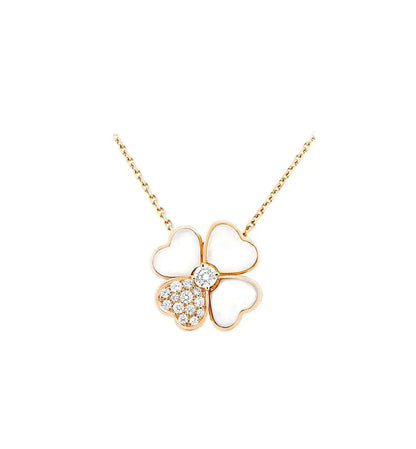 [Elitejewels]CLOVER MOP DIAMANT ROSÉGOLD HALSKETTE