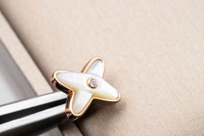 [Everoly JW]JEUX DE WHITE MOP PINK GOLD DIAMANT OHRRINGE