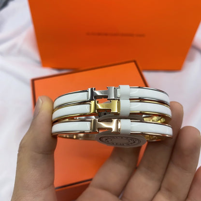 [Everoly JW]クラシック HM クリック ホワイト 8mm エナメルブレスレット
