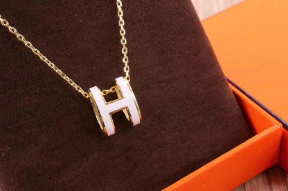 [Elitejewels]HM CLIC イエロー エナメル ゴールド ネックレス