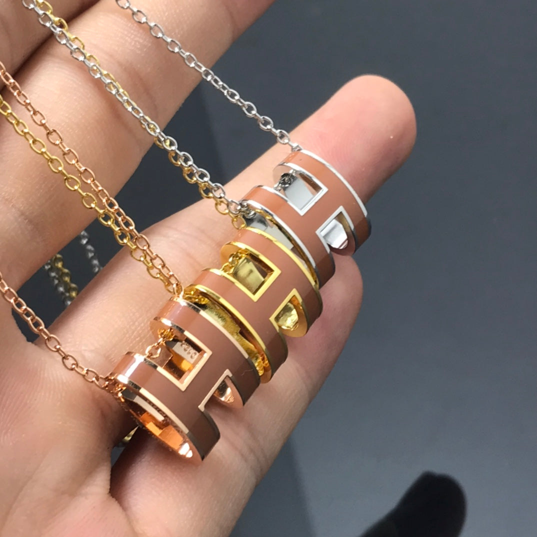 [Everoly JW]H NECKLACE BROWN