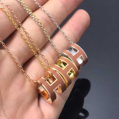 [Everoly JW]H NECKLACE BROWN