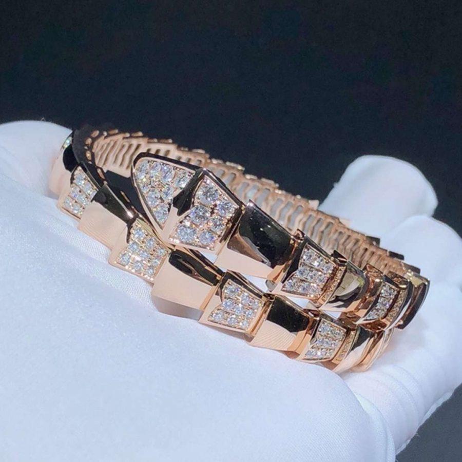 [Elitejewels]SERPENTI WIDE BRACELET PINK GOLD DIAMOND