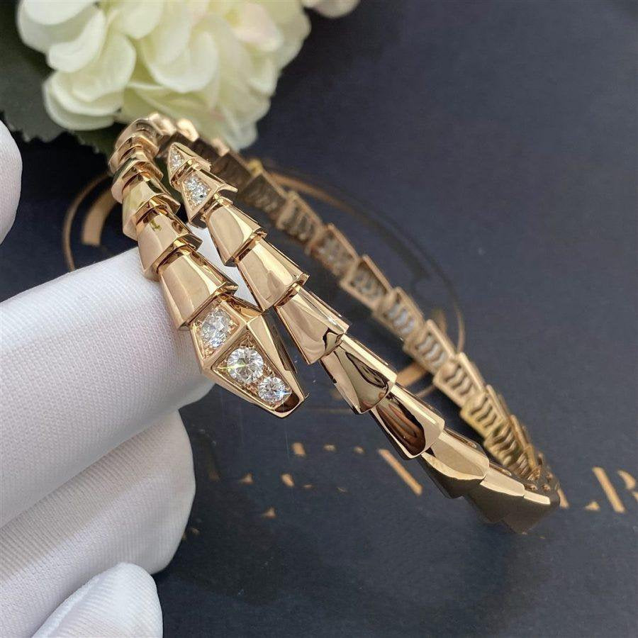 [Elitejewels]SERPENTI BRACELET DIAMONDS PINK GOLD