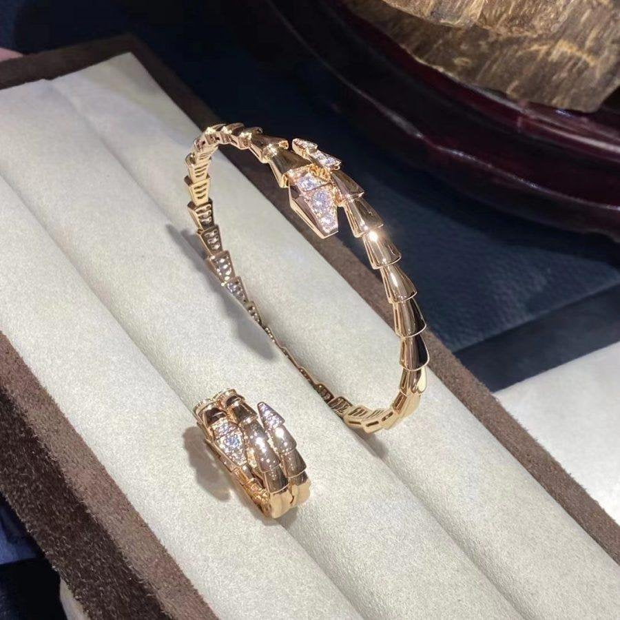 [Elitejewels]SERPENTI BRACELET DIAMONDS PINK GOLD