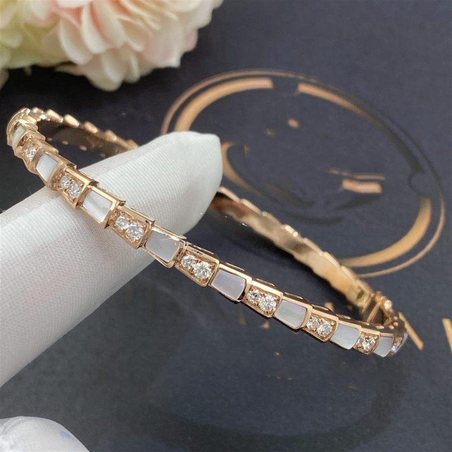 [Elitejewels]SERPENTI BRACELET PINK GOLD MOP DIAMOND