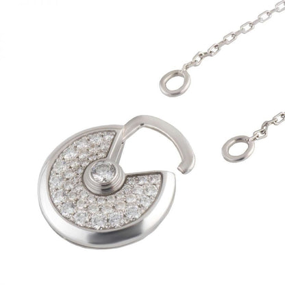 [Elitejewels]AMULETTE SILVER FULL DIAMOND NECKLACE