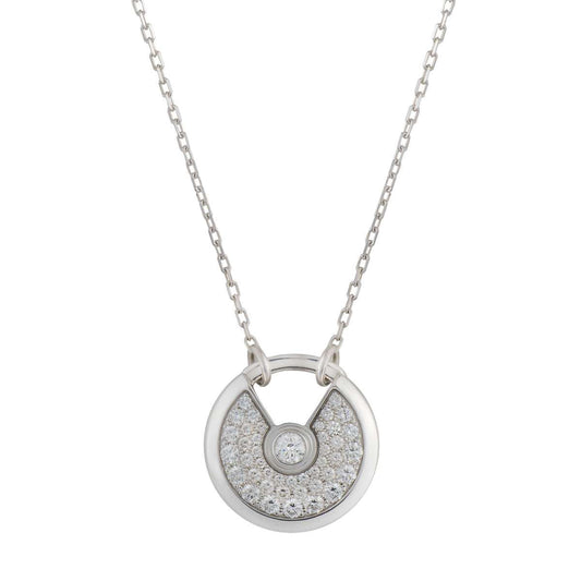 [Elitejewels]AMULETTE SILVER FULL DIAMOND NECKLACE