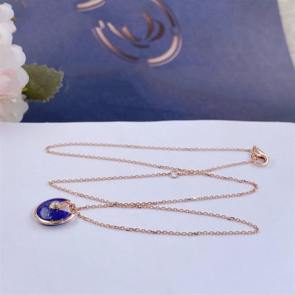 [Elitejewels]AMULETTE ROSE GOLD AGATE NECKLACE