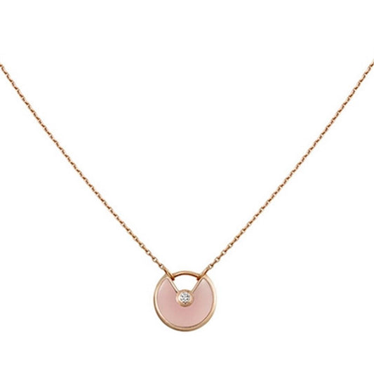 [Everoly JW]AMULETT ROSÉGOLD ROSA MOP HALSKETTE