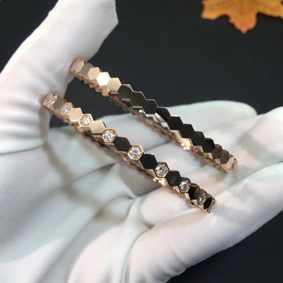 [Elitejewels]BEE LOVE PINK GOLD DIAMOND BRACELET