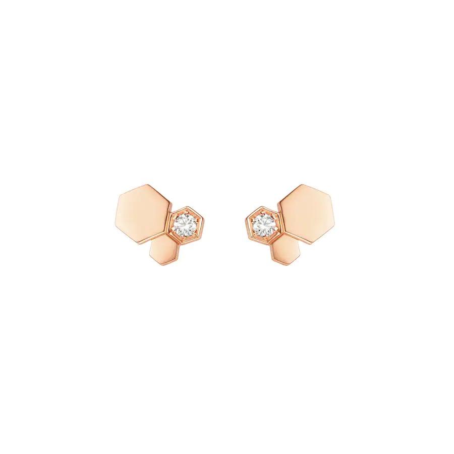 [Elitejewels]BEE LOVE PINK GOLD DIAMOND EARRINGS