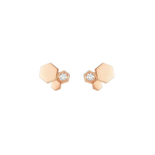 [Elitejewels]BEE LOVE PINK GOLD DIAMOND EARRINGS