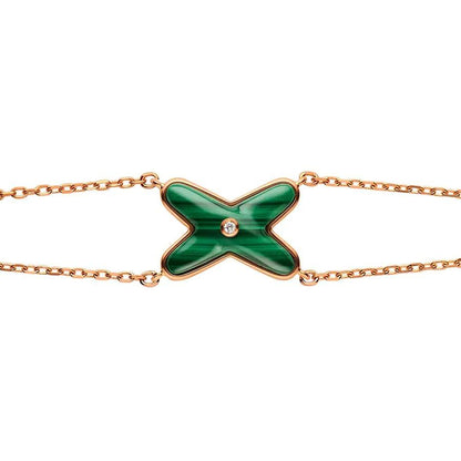 [Everoly JW]JEUX ARMBAND MALACHIT ROTGOLD 1 DIAMANT