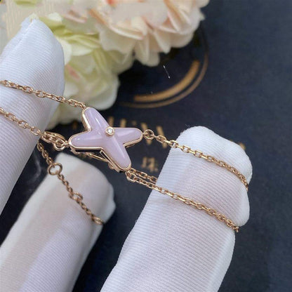 [Elitejewels]JEUX BRACELET PINK MOP PINK GOLD 1 DIAMOND