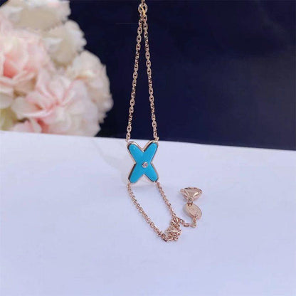 [Elitejewels]JEUX BRACELET TURQUOISE PINK GOLD 1 DIAMOND