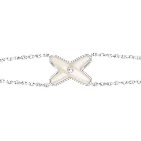 [Everoly JW]JEUX BRACELET WHITE MOP SILVER 1 DIAMOND