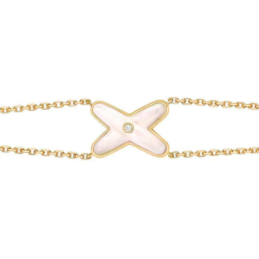 [Everoly JW]JEUX BRACELET WHITE MOP GOLD 1 DIAMOND