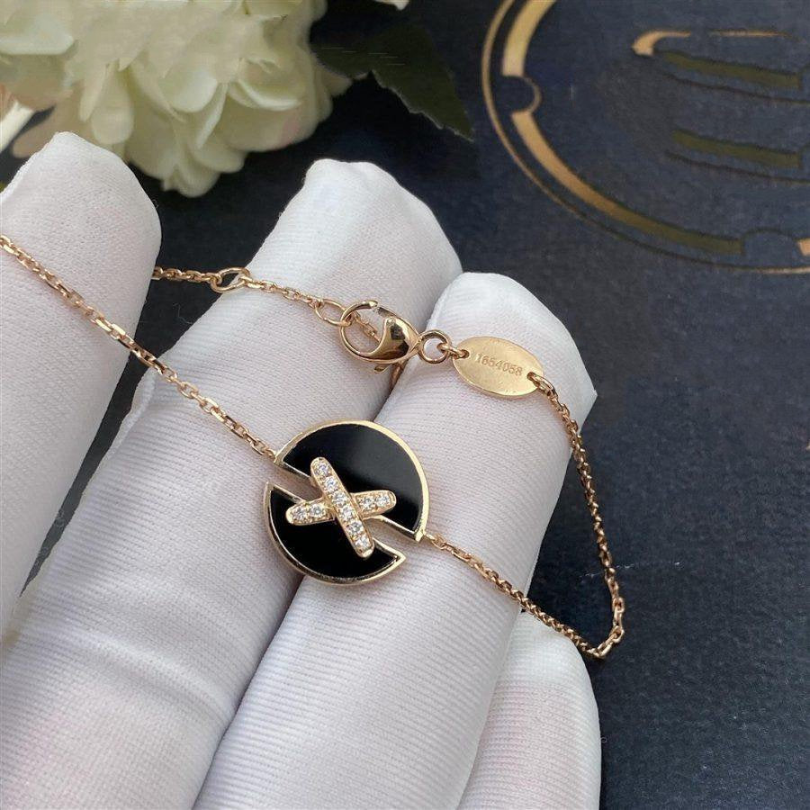 [Everoly JW]JEUX DE BRACELET ONYX PINK GOLD DIAMOND