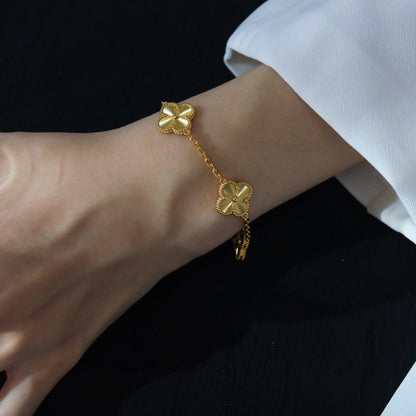 [Everoly JW]  CLOVER 5 MOTIF LASER BRACELET COLLECTION
