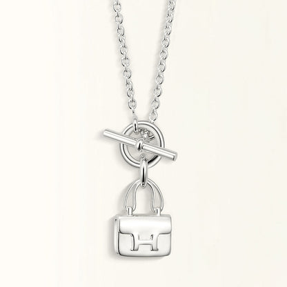 [Elitejewels]POP H PEDANT SILVER NECKLACE