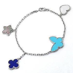 [Everoly JW] GLÜCKLICHES FRÜHLINGS-SILBERARMBAND 4 MOTIV
