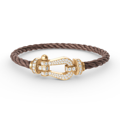 [Elitejewels]FORCE LARGE HORSESHOE FULL DIAMOND BRACELET GOLD