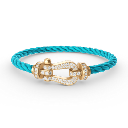 [Everoly JW]FORCE LARGE HORSESHOE FULL DIAMOND BRACELET GOLD