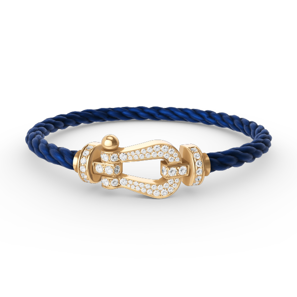 [Elitejewels]FORCE LARGE HORSESHOE FULL DIAMOND BRACELET GOLD