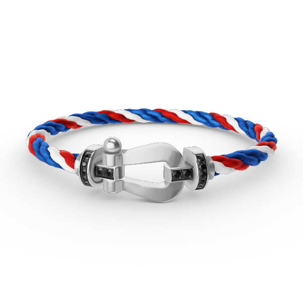 [Everoly JW]フォース ラージホースシュー ブラックダイヤモンドブレスレット シルバー