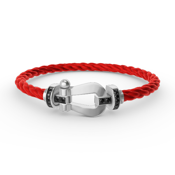 [Everoly JW]フォース ラージホースシュー ブラックダイヤモンドブレスレット シルバー