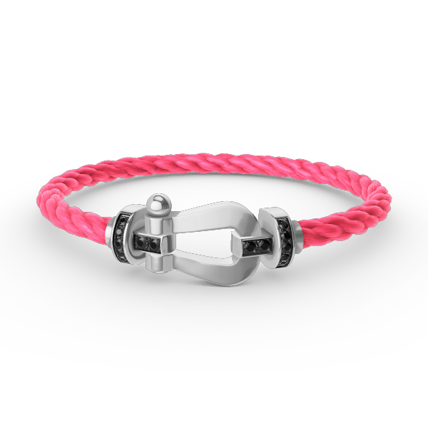 [Everoly JW]フォース ラージホースシュー ブラックダイヤモンドブレスレット シルバー