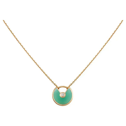 [Elitejewels]AMULETTE GOLD MALACHITE NECKLACE