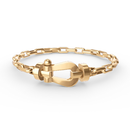 [Elitejewels]FORCE LARGE HORSESHOE CLASP  METAL BRACELET