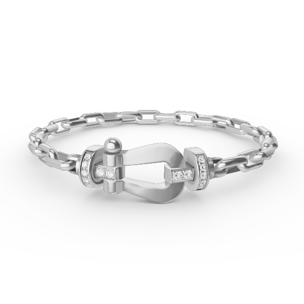 [Elitejewels]FORCE LARGE HORSESHOE CLASP  METAL BRACELET