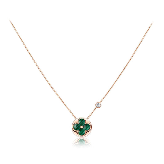 [Everoly JW]SUN PEDANT PINK GOLD 1 DIAMOND NECKLACE