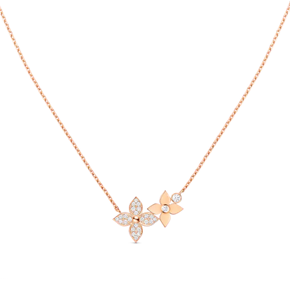 [Elitejewels]STAR BLOSSOM NECKLACE PINK GOLD DIAMONDS