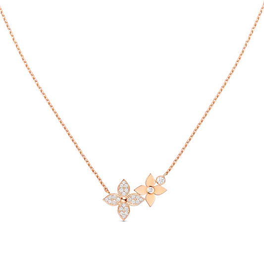 [Elitejewels]STAR BLOSSOM NECKLACE PINK GOLD DIAMONDS