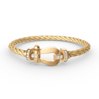 [Everoly JW]FORCE LARGE HORSESHOE HALF DIAMOND BRACELET GOLD