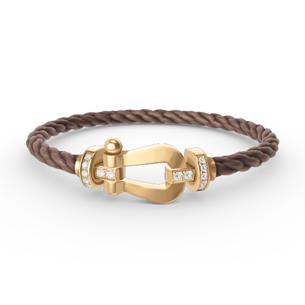 [Elitejewels]FORCE LARGE HORSESHOE HALF DIAMOND BRACELET GOLD