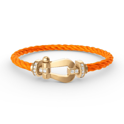 [Everoly JW]FORCE LARGE HORSESHOE HALF DIAMOND BRACELET GOLD