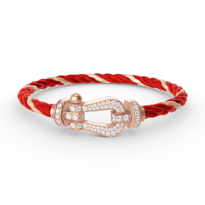 [Elitejewels]FORCE LARGE HORSESHOE FULL DIAMOND BRACELET ROSE GOLD