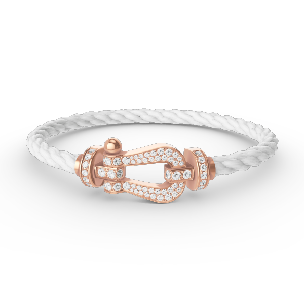 [Elitejewels]FORCE LARGE HORSESHOE FULL DIAMOND BRACELET ROSE GOLD