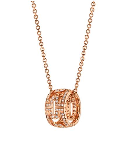 [Elitejewels]PARENTESI NECKLACE PINK GOLD DIAMOND