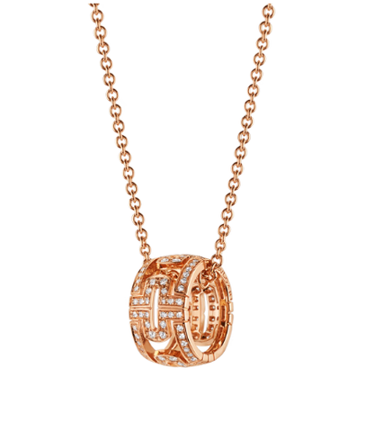 [Elitejewels]PARENTESI NECKLACE PINK GOLD DIAMOND